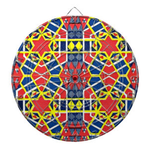 red blue yellow abstract dart board