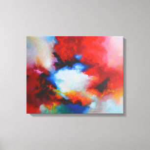 Red Blue Yellow Abstract Expressionism Painting Canvas Print