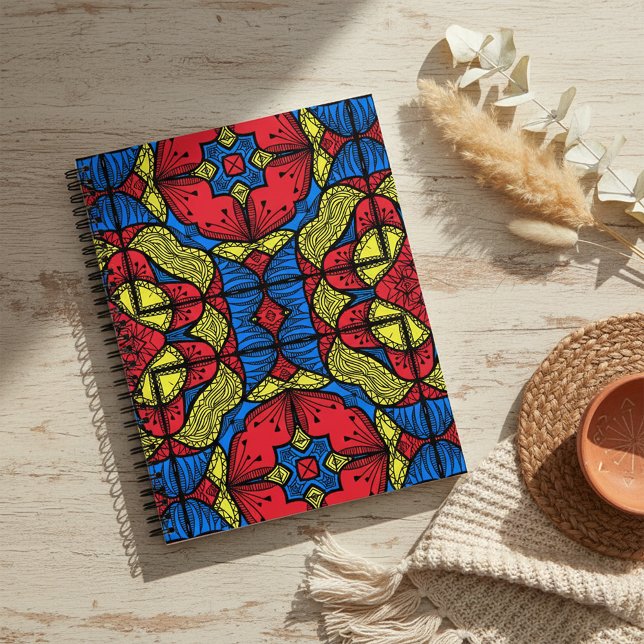 Red Blue Yellow African Tribal Mosaic Pattern Planner (Creator Uploaded)