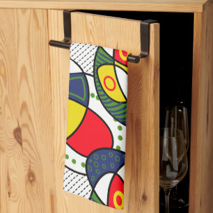 Red Blue Yellow Green Beach Ball Tea Towel