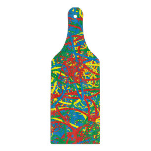 Red Blue Yellow Green Scribble Hot Mess Graffiti Cutting Board