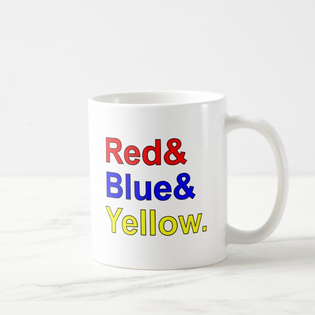 Red Blue Yellow | Primary Colours Coffee Mug (Right)