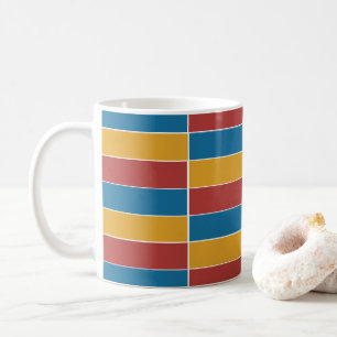 Red Blue Yellow Stripes Coffee Mug