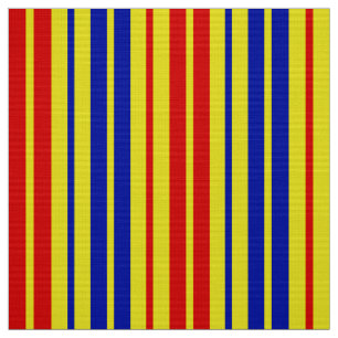 Red Blue Yellow Stripes Pattern Design Fabric