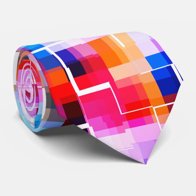 Red Blue Yellow  Tie (Rolled)