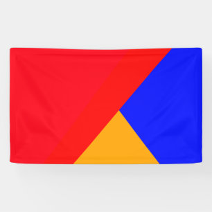 Red Blue yellow triangle abstract geometric Banner