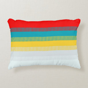 Red Blue Yellow White Grey Abstract Unique Pattern Decorative Cushion