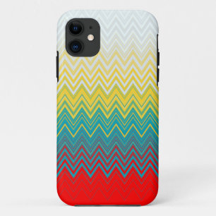 Red Blue Yellow White Zigzag Case-Mate iPhone Case