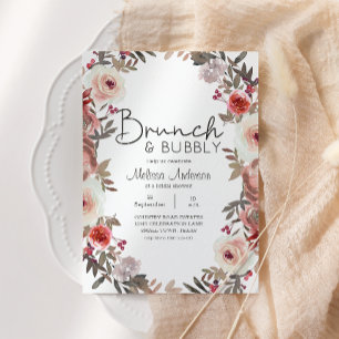 Red Blush Floral Roses Bridal Shower Brunch