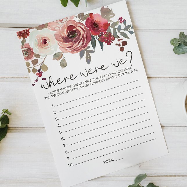 Red Blush Floral Roses Game Where Were We Flyer (Creator Uploaded)