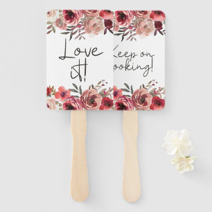 Red Blush Floral Roses Say Yes To The Dress Hand Fan