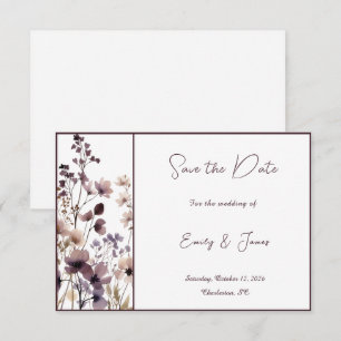 Red Blush Floral Wedding Elegant Romantic Save The Date