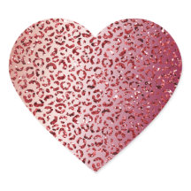 Red Blush Pink Glitter Sparkle Leopard Print