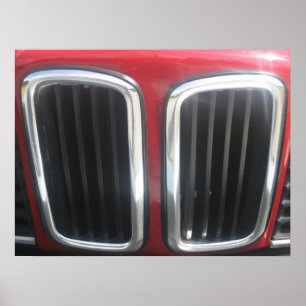 Red BMW 635 CSi Grill (Twin Kidneys) Poster