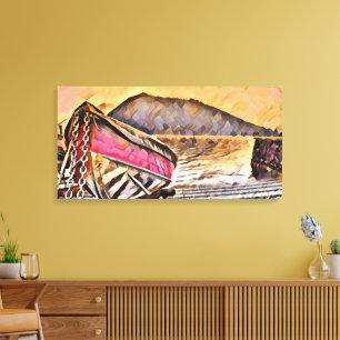 Red boat canvas print
