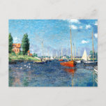 Red Boats, Argenteuil, by Claude Monet, Postcard<br><div class="desc">Claude Monet fine art colourful painting - Red Boats,  Argenteuil,  France</div>