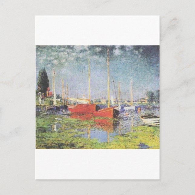 Red Boats, Argenteuil, Claude Monet Postcard (Front)