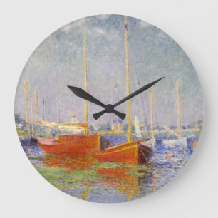 Red Boats at Argenteuil ,Monet Large Clock