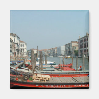 Red boats in Venice Magnet