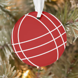 Red bocce ball Christmas tree ornament