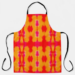 Red Boho fashion. Persian Carpet. Watercolor Layer Apron