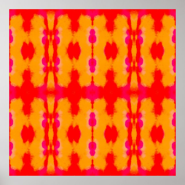 Red Boho fashion. Persian Carpet. Watercolor Layer Poster (Front)