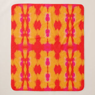 Red Boho fashion. Persian Carpet. Watercolor Layer Sherpa Blanket