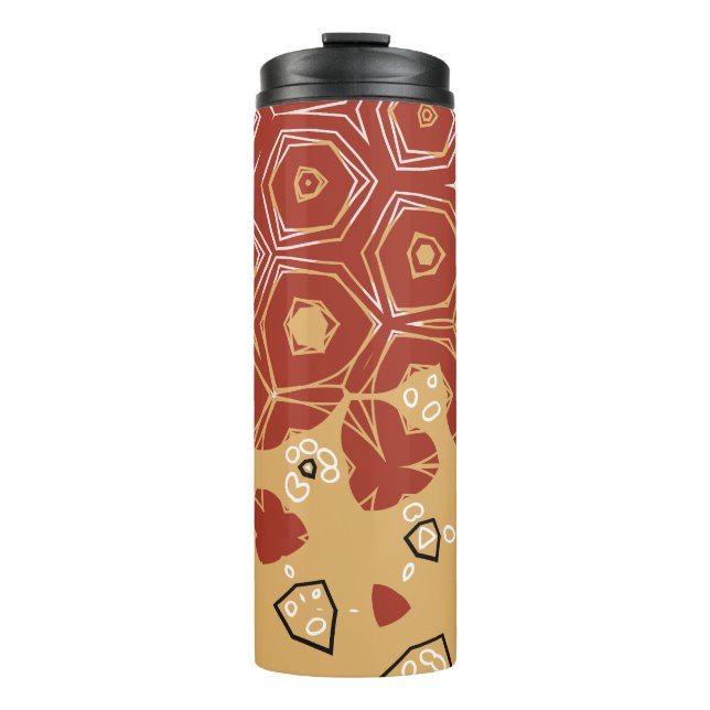 Red Boho Geometric Abstract 2 Thermal Tumbler (Front)