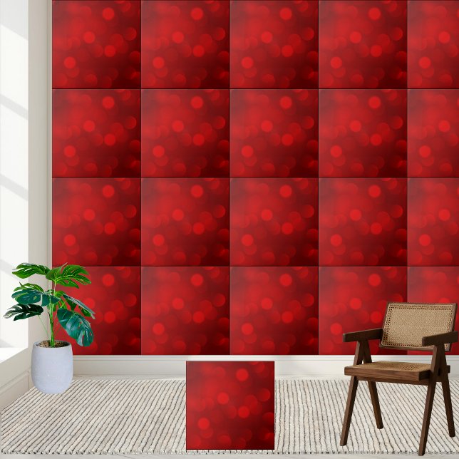 Red Bokeh Abstract Light Pattern Ceramic Tile (Red Bokeh Abstract Light Pattern Ceramic Tile)