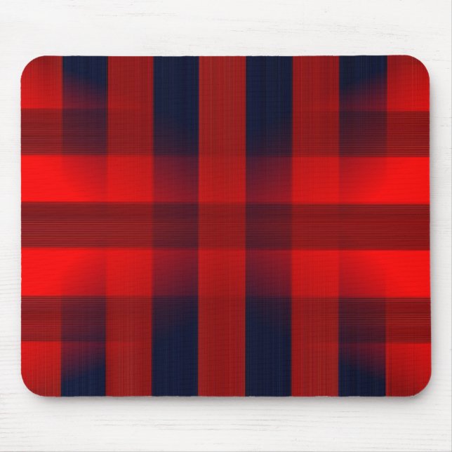 Red Bokeh Buffalo Plaid Mouse Pad (Front)