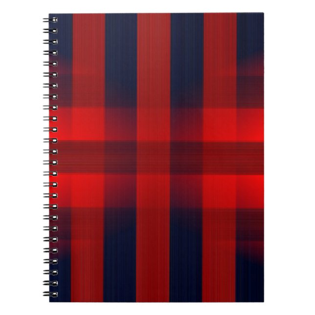 Red Bokeh Buffalo Plaid Notebook (Front)