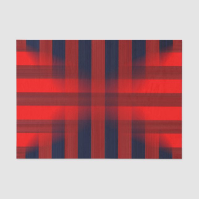 Red Bokeh Buffalo Plaid Tissue Paper (Front)
