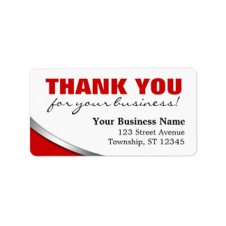 Red Bold "Thank you for your Business" Labels