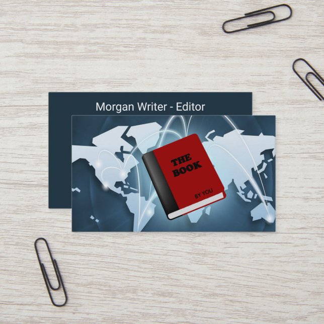 Red Book Ghostwriting & Editing Worldwide Business Card (Front/Back In Situ)