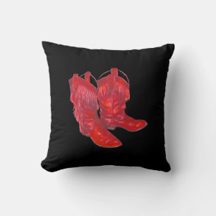 Red Boots Throw Pillow