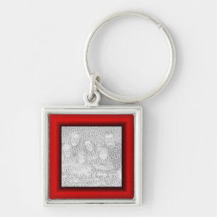 Red Border Key Ring