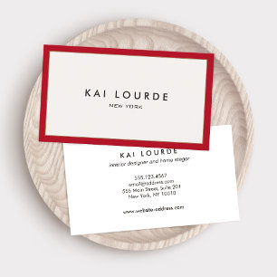 Red Border Modern Professional Business Card