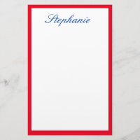 Red Bordered Edges Monograms Template Blue White