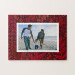 Red Botanical Frame Holiday Photo Gift Puzzle<br><div class="desc">Frame your favourite landscape photograph of the year with a border of warm red foliage in a painterly style on a rich burgundy background and give you loved ones (or yourself) a sweetly personal and one-of-a-kind gift puzzle. Add your photo and personalise the image caption text to mark the occasion....</div>