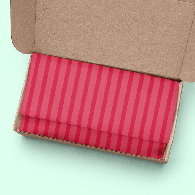 Red Botanical Holiday Christmas Tissue Paper (Simple red striped tissue paper pattern.)