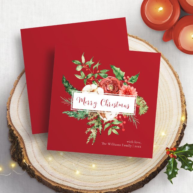 Red Botanical Merry Christmas Card (Red Botanical Merry Christmas Card
)