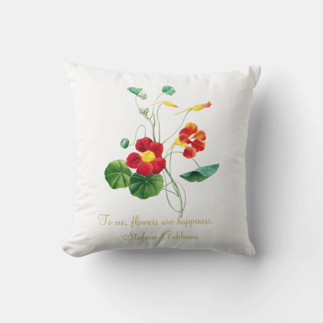 red botanical minimal vintage for her  cushion (Front)