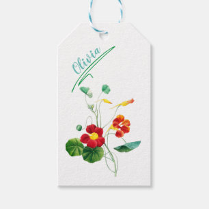 red botanical minimal vintage for her  gift tags
