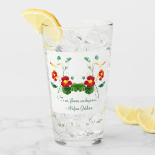 red botanical minimal vintage for her glass
