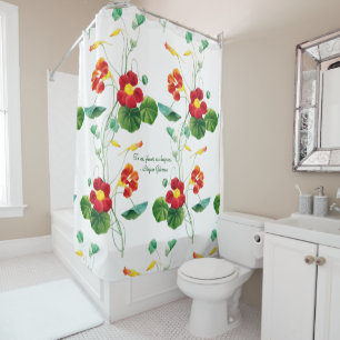 red botanical minimal vintage for her  shower curtain