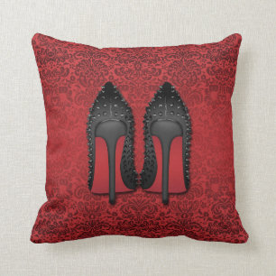 Red Bottoms stilettos shoes in RED DAMASK Cushion