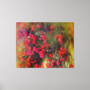 Red Bougainvillea Flowers Impressionism Fine Art Canvas Print