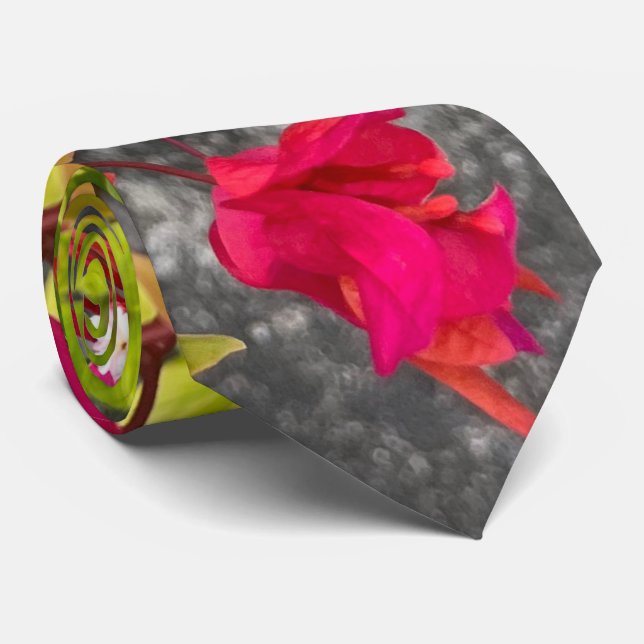 red bougainvillea or paper flower, red tropical tie (Rolled)