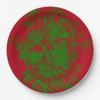 RED BOUQUET PAPER PLATE