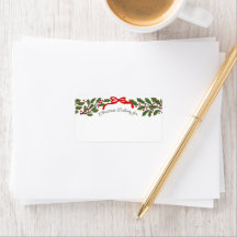 Red Bow and Holly Garland Christmas Delivery